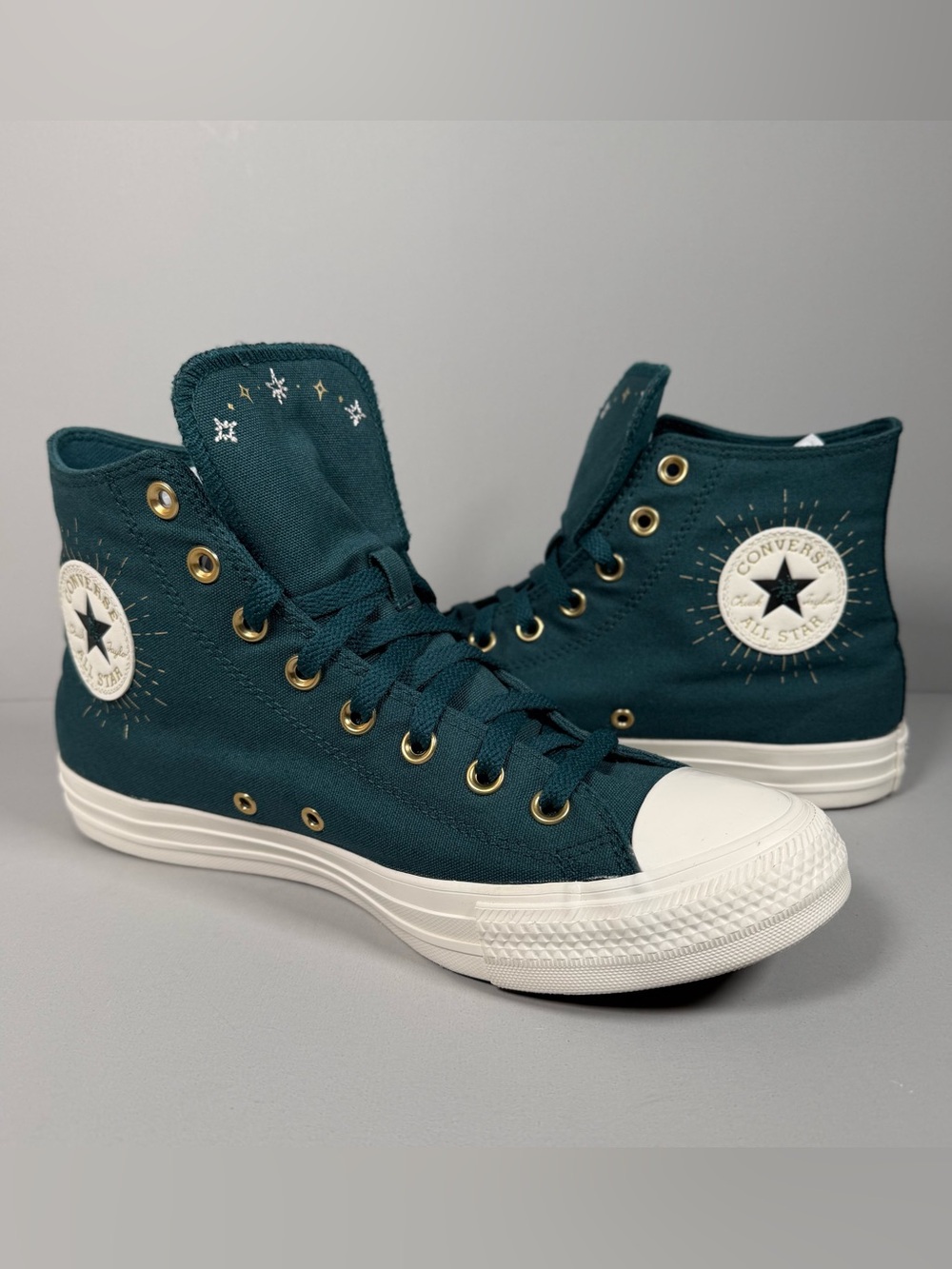 Converse Chuck Taylor High Cosmic Embroidery Teal Womens Shoes 11 A18801F - Picture 1 of 10